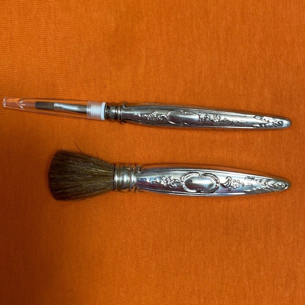 Vintage Towle Sterling silver cosmetics brush set used made in USA